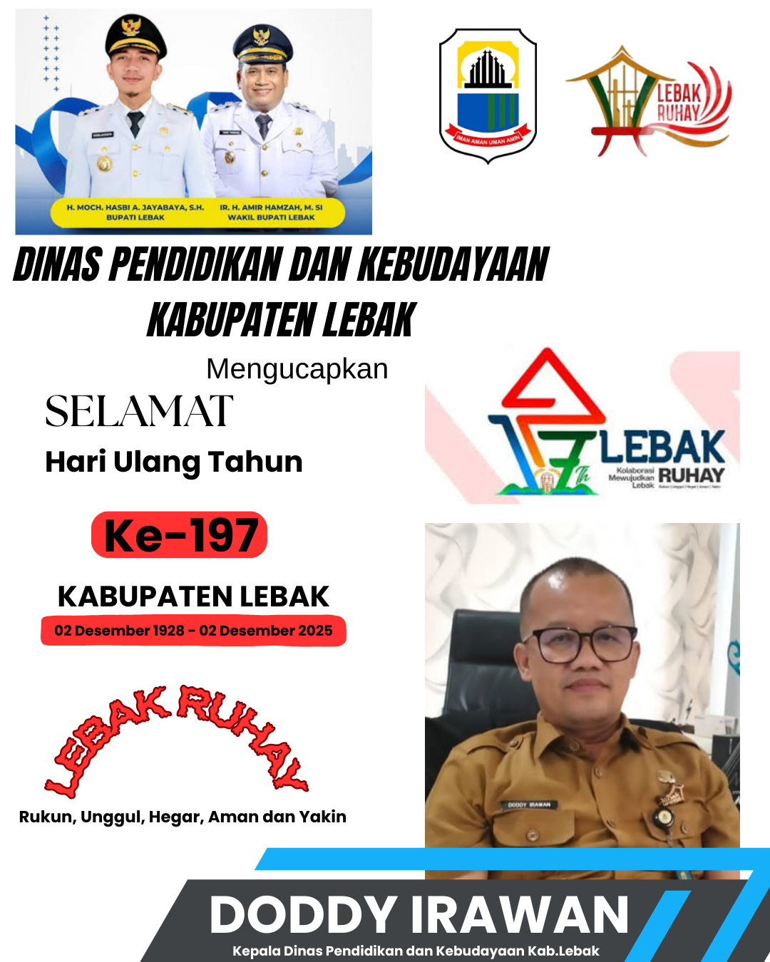 Biru Putih Geometri Elegan Ucapan Selamat dan Sukses Konten Instagram