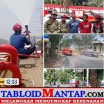 Respon Sebaran Debu Vulkanik Gn Anak Krakatau, Damkar Kabupaten Bogor Semprot Ruas Jalan Hingga 11 Wilayah