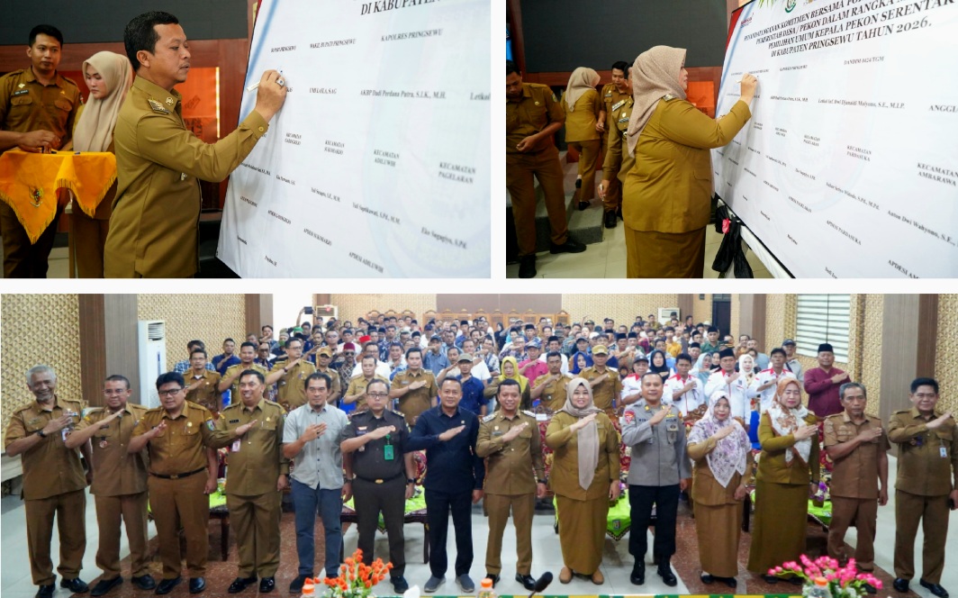 Deklarasi Damai Pemilihan Kepala Pekon Serentak Pringsewu 2026, Bupati Riyanto Pamungkas: Jaga Persatuan dan Hindari Politik Uang